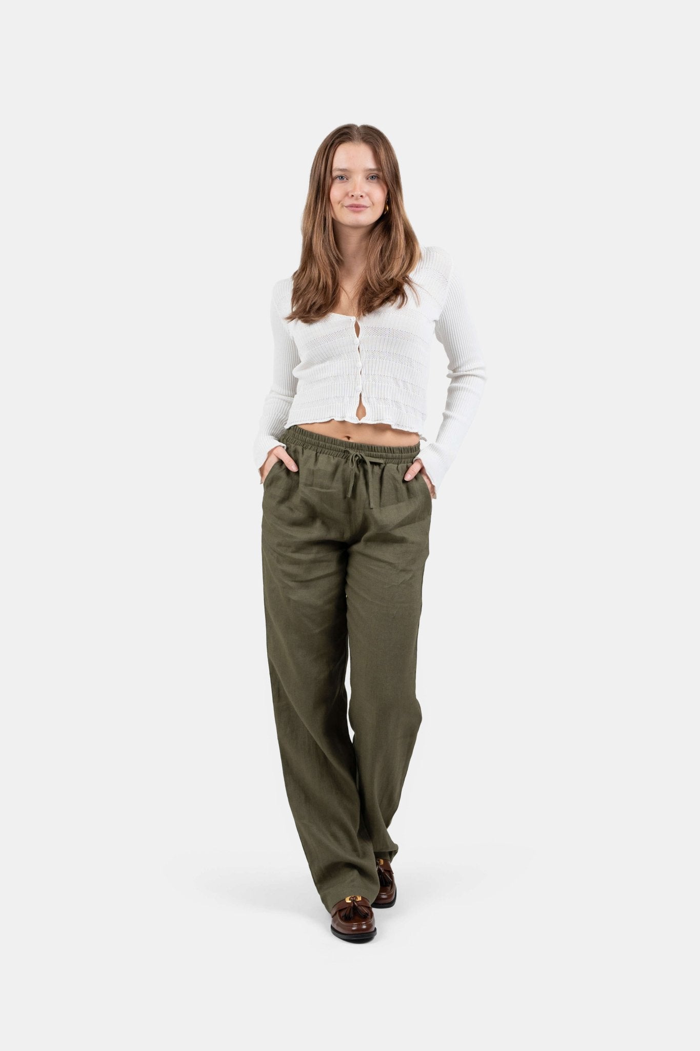 Hørbukser Højtaljede Army | Skagen-clothing.dk